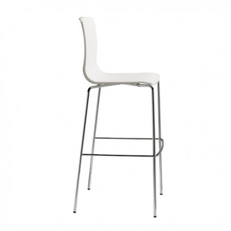 SGABELLO ALICE 2575 - Gambe in metallo Cromato e seduta in polipropilene Bianco Lino 11. In due altezze di seduta
