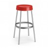 SGABELLO GIM 2300- gambe in alluminio anodizzato e seduta in tecnopolimero Rosso 40. Altezza seduta 80 cm.