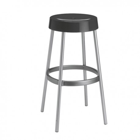 SGABELLO GIM 2300- gambe in alluminio anodizzato e seduta in tecnopolimero Antracite 81. Altezza seduta 80 cm.