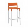 SGABELLO DIVO - Gambe in alluminio anodizzato e seduta in polipropilene Arancio. Altezza seduta 65 o 75 cm. Anche esterno.