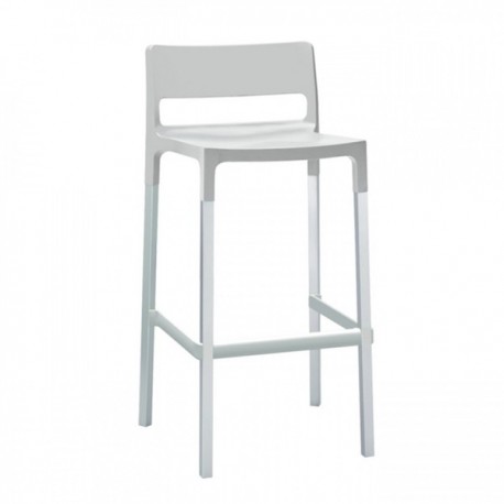 SGABELLO DIVO - Gambe in alluminio anodizzato e seduta in polipropilene Arancio. Altezza seduta 65 o 75 cm. Anche esterno.