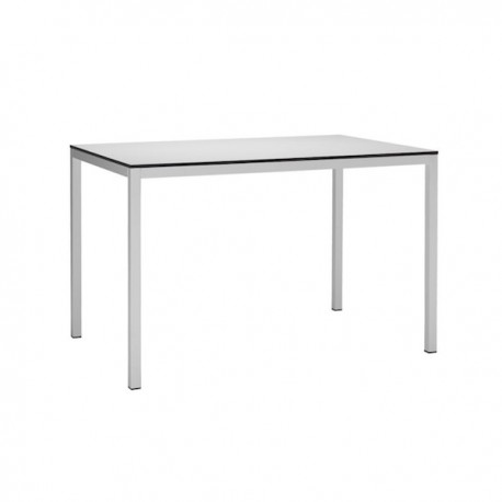 TAVOLO MIRTO 2421 - Gambe in metallo verniciato Bianco VB e piano in stratificato Piano 10. Per ambienti interni.
