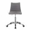 SEDIA CON RUOTE ZEBRA POP 2644 - Struttura in acciaio Cromato e seduta in tessuto con trapuntata rigata Grigio Corda T628.