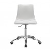 SEDIA CON RUOTE ZEBRA POP 2644 - Struttura in acciaio Cromato e seduta in cuoio naturale Bianco CN83.