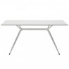 TAVOLO METROPOLIS PIANO RETTANGOLARE - Struttura in metallo verniciato Bianco VB e piano in stratificato HPL Bianco 10.