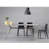 TAVOLO METROPOLIS - In metallo verniciato Tortora VT e piano in stratificato HPL Rovere Castoro 571. Sedia Smilla.