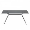 TAVOLO FISSO METROPOLIS PIANO IN VETRO - Struttura in acciaio verniciato Nero VN e piano in vetro Trasparente Grigio Fumè 401.