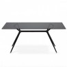 TAVOLO FISSO METROPOLIS PIANO IN VETRO - Struttura in acciaio verniciato Nero VN e piano in vetro Trasparente Grigio Fumè 401.