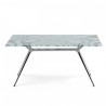 TAVOLO FISSO METROPOLIS PIANO IN VETRO - Struttura in acciaio Cromato CR e piano in vetro Trasparente Deco Wave 410. 160 x 90 cm