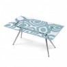 TAVOLO FISSO METROPOLIS PIANO IN VETRO - Struttura in acciaio Cromato CR e piano in vetro Trasparente Deco Wave 410. 160 x 90 cm