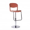 SGABELLO EVO GAS - Struttura in metallo Cromato e seduta in polipropilene Rosso P104. Regolabile in altezza.