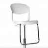 SGABELLO EVO GAS - Struttura in metallo Cromato e seduta in polipropilene Bianco P101. Dettaglio sedile