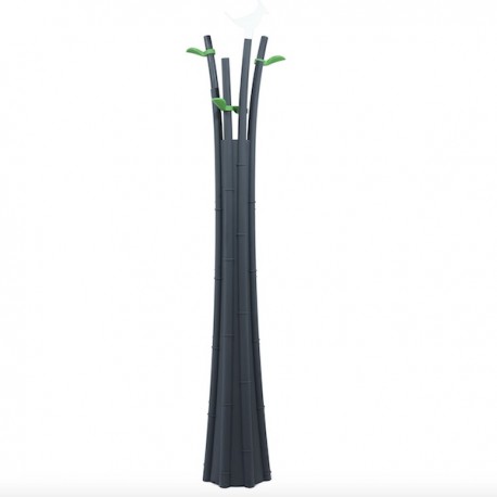 APPENDIABITI BAMBOO - In polietilene nel colore Antracite con quattro foglie nel colore verde.