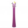 APPENDIABITI BAMBOO - In polietilene nel colore Viola con quattro foglie nel colore verde. Accessorio Bird in Giallo.
