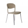 SEDIA EVO STRASS - Gambe in metallo Cromato e seduta in polipropilene Rosso P104.