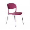 SEDIA EVO STRASS - Gambe in metallo Cromato e seduta in polipropilene Rosso P104.