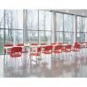 SEDIA EVO STRASS - Gambe in metallo Cromato e seduta in polipropilene Rosso P104.