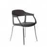 SEDIA CON BRACCIOLI EVO STRASS-P - Gambe in acciaio Cromato e seduta in polipropilene Antracite P105.