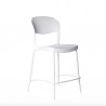 	SGABELLO EVO BAR STOOL STRASS - Gambe in metallo verniciato e sedile in polipropilene Bianco. Altezza seduta 62 cm.