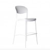 SGABELLO EVO BAR STOOL STRASS - Gambe in metallo verniciato e sedile in polipropilene Bianco. Altezza seduta 77 cm.