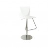 SGABELLO MIND BAR - Struttura in metallo Cromato e seduta in acrilico Bianco Lucido. regolabile in altezza.