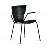 SEDIA CON BRACCIOLI GLORIA SD/GLB080 - Gambe e braccioli in metallo e seduta in polipropilene Nero. Anche per Outdoor.