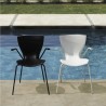 SEDIA CON BRACCIOLI GLORIA SD/GLB080 - Gambe e braccioli in metallo e seduta in polipropilene Nero o Bianco. Anche per Outdoor.