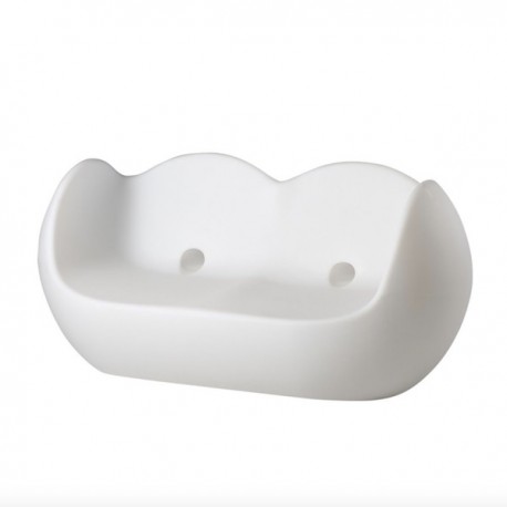 DIVANETTO A DONDOLO BLOSSY BLO086 - In polietilene nel colore Bianco Latte FT. Anche per spazi all'aperto.