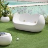 DIVANETTO A DONDOLO BLOSSY BLO086 - In polietilene nel colore Bianco Latte FT. Anche per spazi all'aperto.