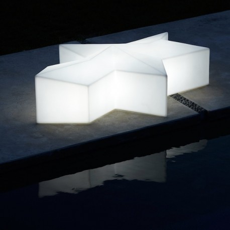 PANCA GLACE GLA050 - Struttura in polietilene Bianco con illuminazione interna, anche per esterno.