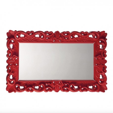 Specchio Mirror of Love Rettangolare - Struttura in polietilene nel colore Rosso Fiamma FD, nella misura 162 x 99