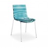 SEDIA L'EAU CB/1273-A - Struttura metallo Cromato P77, Seduta in Policarbonato SAN Verde Acqua Trasparente P296