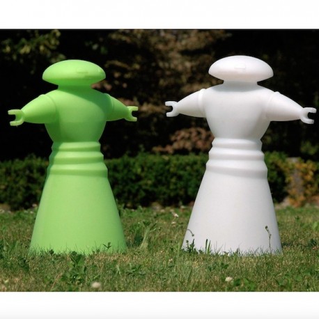 Lampada da Tavolo Mr Bot - In polietilene nei colori luminosi Bianco oppure Verde.