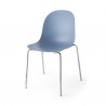 SEDIA ACADEMY CB/1663 - Struttura in metallo Cromato P77 e seduta in polipropilene Sky Blue Opaco P100.
