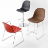 Poltrona Academy CB/1697 - Struttura in metallo Cromato P77 e seduta in polipropilene Rosso Opaco P946.