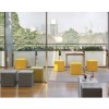 Pouf Cubo morbido - In morbido poliuretano nel colore Grigio Argilla e Giallo Soft. Anche per esterno ed ignifugo.