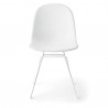 SEDIA ACADEMY CB/1664-SK - Gambe in metallo verniciato Bianco Ottico Opaco P94 e seduta in similpelle Skuba Bianco Ottico S92.