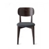 Sedia Robinson Soft CB/1436-S - Struttura in legno di faggio Wengè P128 e seduta in tessuto Berna Fumo 1SB2.