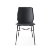 Sedia Sibilla CB/1859 - Struttura in metallo Nero Opaco P15 e seduta in rigenerato di cuoio Nero 315.