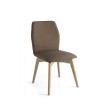Sedia Hexa Girevole CB/1937 - Struttura in legno di frassino Rovere Naturale P19W , seduta in similpelle vintage Ebano S0C.