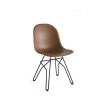 Sedia Academy CB/1664-LHS - Gambe in metallo Nero Opaco P15 e seduta in rigenerato di cuoio Cognac R04.