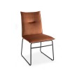 Sedia Maya con slitta CB/1913 - Struttura in metallo Nero P15 e seduta in tessuto Venice Rosso Mattone S0K.