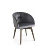 Poltroncina Rosie Soft girevole CB/1923 - Struttura in legno di frassino Smoke P12 e seduta in tessuto Grigio Cenere S0L.