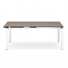 TAVOLO ALLUNGABILE AIRPORT CB/4011 - Gambe in metallo Bianco Ottico Opaco P94 e piano in ceramica Nocciola P166 (1 allunga)