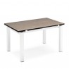 TAVOLO ALLUNGABILE AIRPORT CB/4011 - Gambe in metallo Bianco Ottico Opaco P94 e piano in ceramica Nocciola P166 (Chiuso).