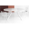 Tavolo Giove CB/4739 - Struttura in metallo Bianco Ottico Opaco P94 e piano in vetro Extrachiaro GEW. Sedia Gamera.