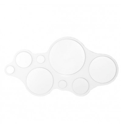 Specchio Bubbles CB/5029 - Struttura in legno Bianco Lucido P64 e specchi in vetro GMR. Da cm 89 x 51,5