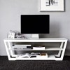 Mobile Porta Tv Element CB/5069 -  In legno impiallacciato Laccato Bianco Ottico Opaco P94 e ripiani in vetro Extrachiaro