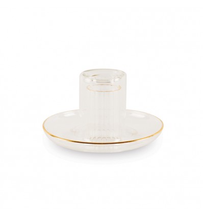 Vaso Stripe Isotta - Colore Trasparente con bordo oro