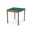 Tavolo Poker Square Quadrato - Struttura in legno di faggio Noce e piano in panno verde.